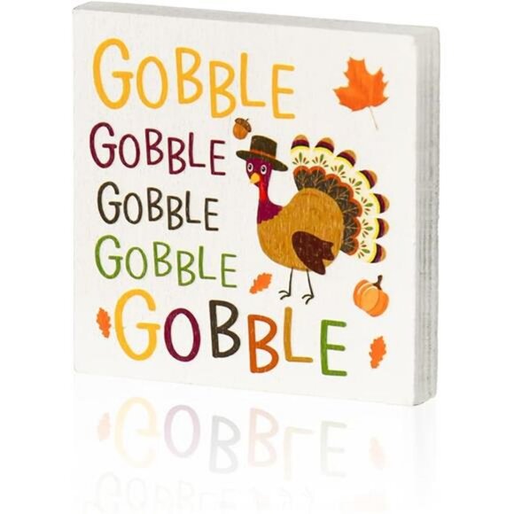 Thanksgiving Wooden Decor Indoor, Turkey Decor Gobble Box Sign - Picture 7 of 7